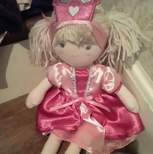Blonde Princess Cloth Body Doll with crown